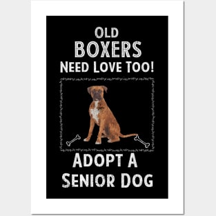 Senior Dog Adoption T-Shirt for Boxer Dog Lovers Posters and Art